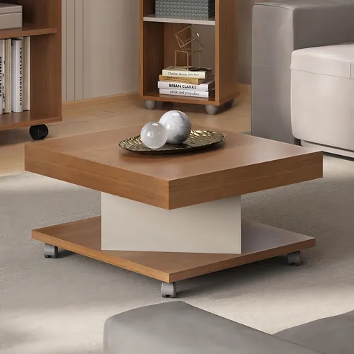 Mesa De Centro Com Rodízio Quadrada Saara Ch