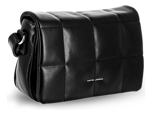 Cartera Bandolera Mujer Cuero Sintetico Negra David Jones