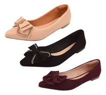 Comprar Kit 3 Sapatilhas Confort Flat Bico Fino Bellamore Rasteira