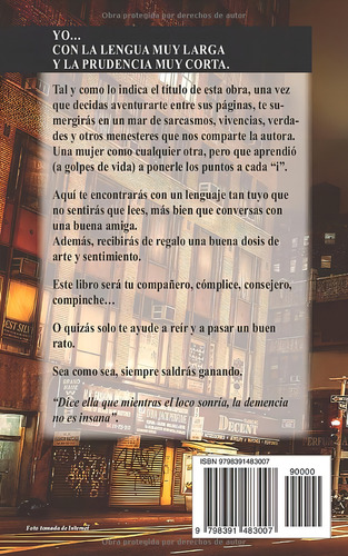 Yo... Con La Lengua Muy Larga Y La Prudencia Muy Corta. (spanish Edition), De Gaviria, Maria Cristina. Editorial Independently Published, Tapa Pasta Blanda, Edición 1 En Español, 2023