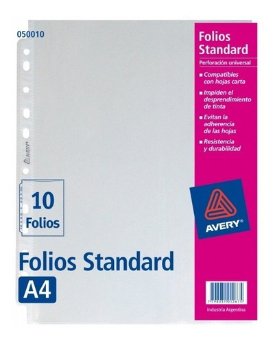 Folio A4 Avery X 10 Standard