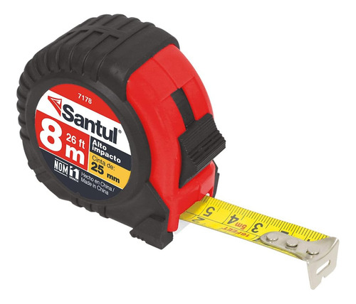 Flexometro Santul 7178 Alto Impacto 8m 25mm 1pza