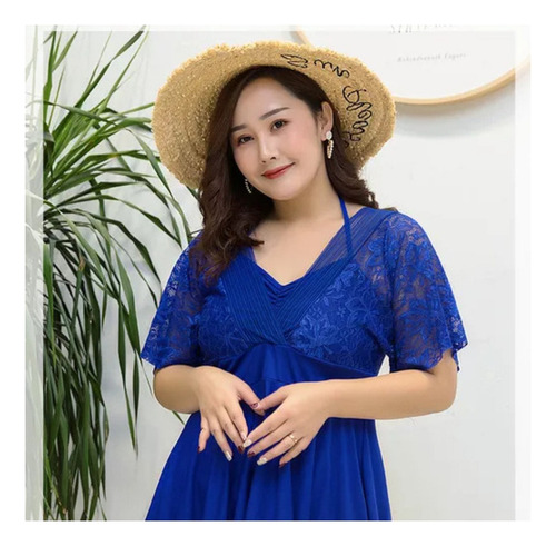 Hu . Traje De Baño Para Gorditas Curvy Blusón Falda Y Short