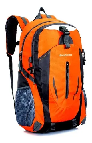 Mochila Ideal Senderismo 40 Litros Reforzada Naranja Kushiro