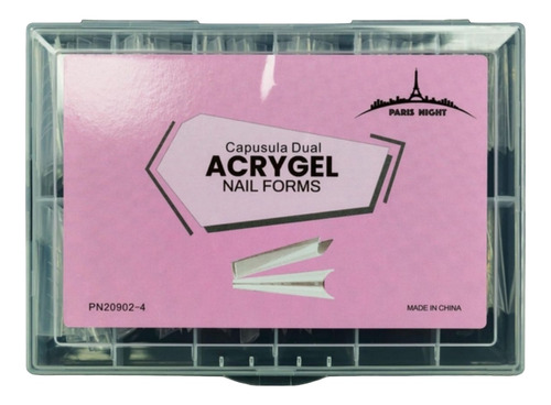 Capsula Dual Trapezoide Acrygel Paris Night 120u En Caja