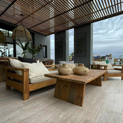 Porcelanato Vite Nordika Greige 20x120 Simil Madera No
