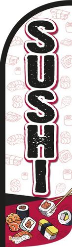 Bandera Publicitaria Sushi Comic (4 X 1 Mts) Completa