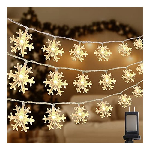 Sunyplay Snowflake String Lights, 49.2ft 100led Luces 2hg3u