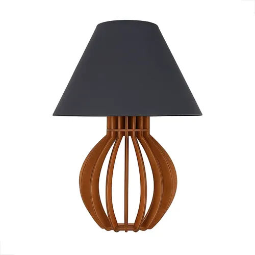Abajur Clássico Cabeceira Criado Mudo Quarto Madeira Cores ​Marrom Preto Bivolt (110v/220v)