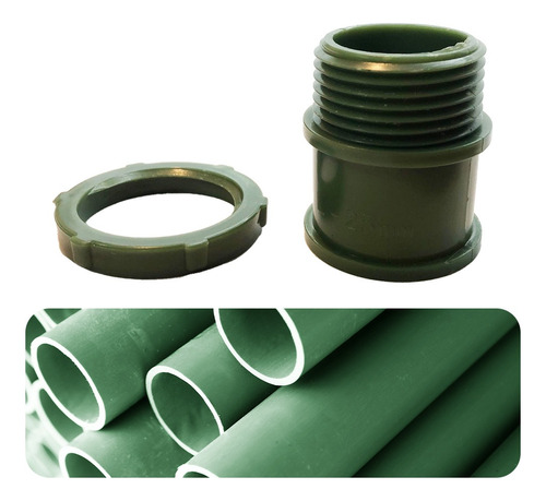 Conector Tubo Pvc De 1 PuLG Verde Ligero Sanelec T5180