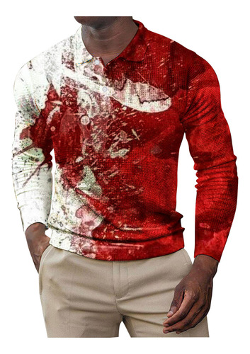 Camisa C Fashion Para Hombre, Con Cuello Vuelto, Estampado 4