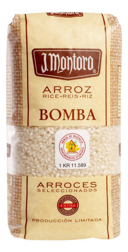 Arroz Bomba J. Montoro Dop 1kg. Origen España