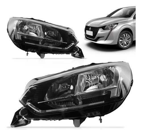 Par Farol Peugeot 208 2021 2022 2023 Sem Projetor