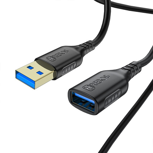 Cabo Usb 2.0 Extensão 2 Metros Extensor Macho Fêmea Cor Preto