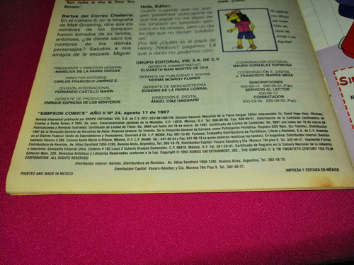 Comic Los Simpson #24 Editorial Vid En Español (Usado)