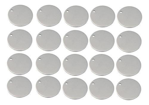 60x Hallazgos De Etiquetas Redondas De Acero Inoxidable