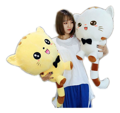 Peluche Kawaii De Gato Cara Grande 60