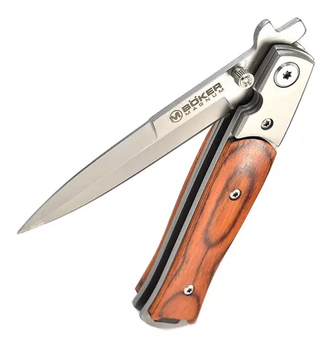 Navaja Estilete Boker Magnum Stiletto Brown Manual Bolsillo