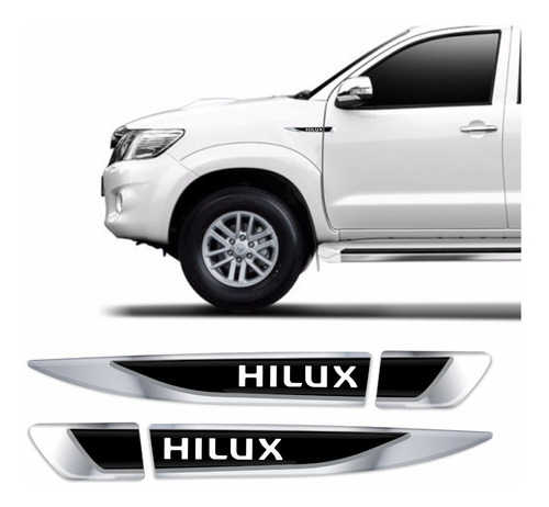 Emblemas Lateral Toyota Hilux Resinado Cromado Res07 Fgc