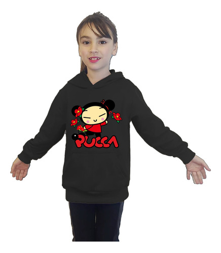 Polerón Canguro Capucha Pucca - Infantil - Estampada Dtf Cod 001 - Senshi