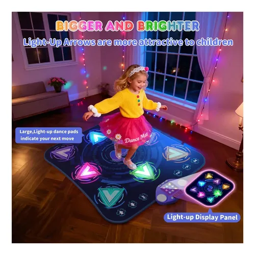 Luocute Tapete de Baile para Niños, Tapete de Baile Electrónico con 8 Modos de Juego, Juego Interactivo para Dos Jugadores, Música Incorporada y Luces Sensibles Al Tacto, para Luocute Tapete de Baile para Niños, Tapete de Baile Electrónico con 8 Modos de Juego, Juego Interactivo para Dos Jugadores, Música Incorporada y Luces Sensibles Al Tacto, para