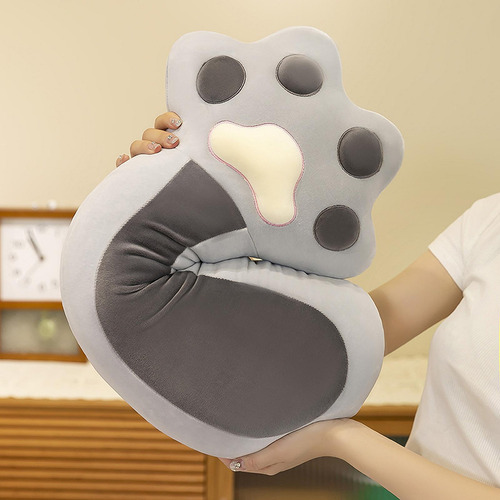 Long Gat Fagmy Pillow Cushion Cartoon Huggable Cat Paw Gris