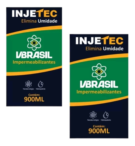 Injetec Impermeabilizante Vbrasil 900ml  Kit  C/ 2 Unidades 