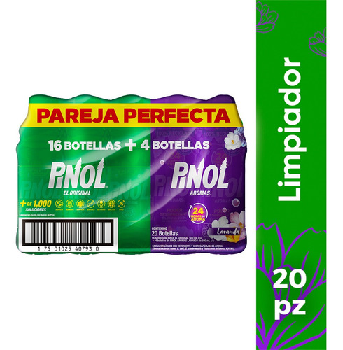 Pack X20 Limpiadores Líquidos Pinol Original Y Aroma Lavanda