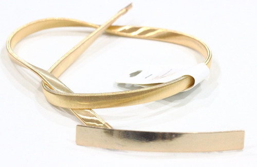 Cinto Feminino Fino De Metal Elástico Dourado