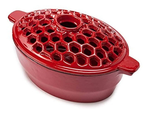 23 Qt Hierro Fundido Enrejado Vaporizador Rojo 23 Cuartos