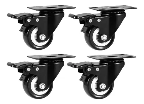 Set 4 Ruedas Giratorias Con Freno Para Muebles Y Carrosg3