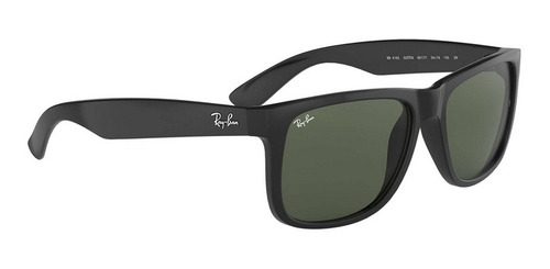 Imagen 3 de 4 de Anteojos de sol Ray-Ban Justin Classic Standard con marco de nailon color polished black, lente dark green de policarbonato clásica, varilla polished black de nailon - RB4165