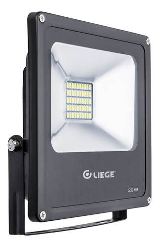 Refletor Quadrado Holofote Led 20w Liege Ip65 1600 Lumens Cor da carcaça Preto 110V/220V