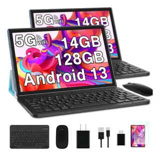 Tablet Goodtel G10 10" Azul 14GB RAM 128GB ROM TF 1TB Expansión Octacore 2.0Ghz WIFI 2.4g/5g Bluetooth 5.0 Certificación Google Gms Con Funda Teclado Ratón
