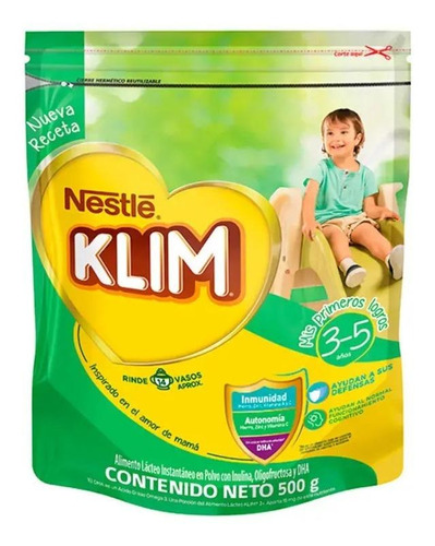 Imagen 1 de 1 de Leche de fórmula  en polvo  Nestlé Klim 3+  en bolsa de 500g - 3  a  5 años