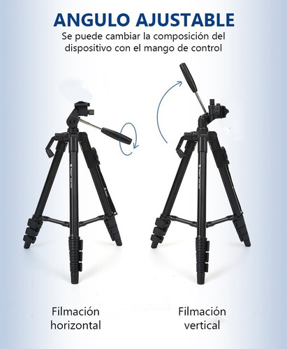 Imagen 5 de 10 de Tripode Aluminio Plegable Camaras Reflex Telescopico 106cm
