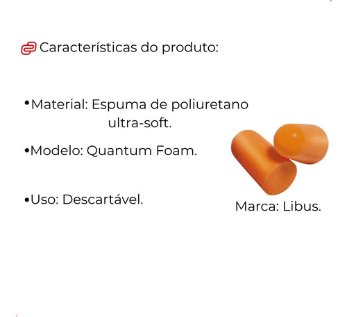 Protetor Auricular Espuma Foam Sem Corda Quantum Libus