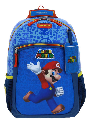 Mochila Mediana Escolar Chenson Mario Bros Scotty Mb66341-9