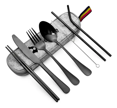 comprar Juego De Cubiertos De Acero Inoxidable Portátil De 80 Piezas