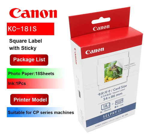 Papel Fotográfico Kc-18is Para Impresora Canon Selphy Cp1300