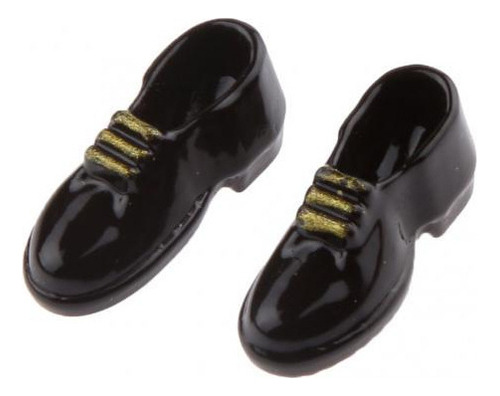 Zapatos En Miniatura Para Hombre A Escala 1:12, Color Negro