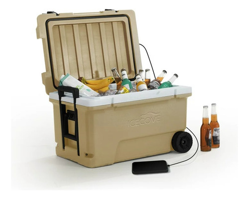 Hielera Enfriador 60qt Ruedas Uso Rudo Con Cargador Solar