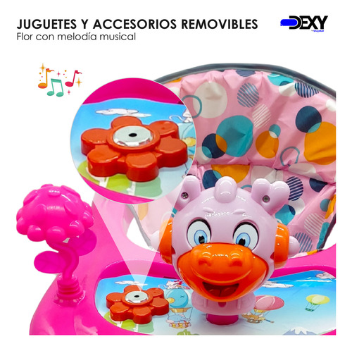 Andadera Para Bebé Con Tablero Musical Plegable Con Ruedas Rosa