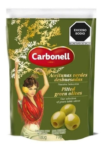 4 4 Aceitunas Verdes Carbonell Sin Hueso 180g C/u