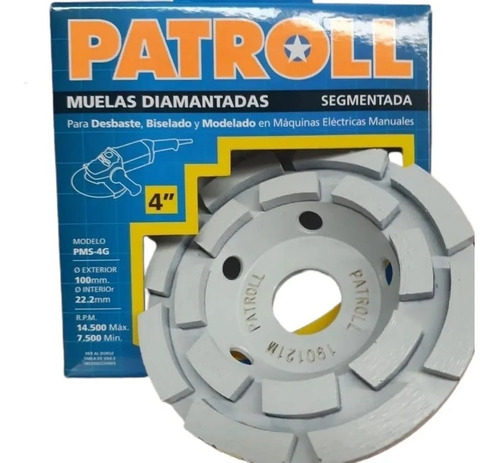 Disco De Muela Diamantada Patroll Aliafor 100 Mm Pms-4g