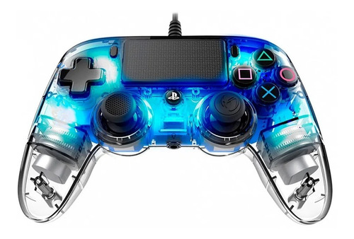 Imagen 4 de 4 de Joystick Con Cable Nacon Ps4 Cristal Azul Soy Gamer