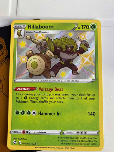 Carta Pokemon Rillaboom Shiny Original