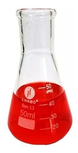 Matraz Erlenmeyer 50ml Vidrio Jf Lhabo