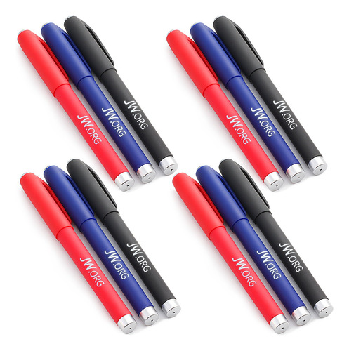 Tono 12 Boligrafo Jw Logotipo Color Azul Negro Rojo Exterior