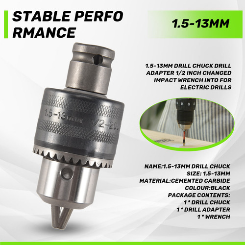 Adaptador De Taladro Crystally-1,5 A 13 Mm, Cambio De 1/2 Pu
